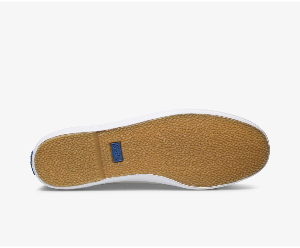 Slip On Γυναικεια - Keds Champion Slip On Δερματινα - Λευκα - GFAZU7081